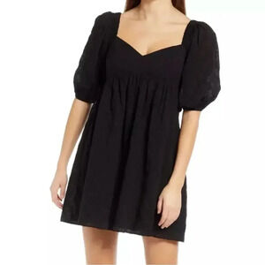 WAYF Ripton Puff Sleeve Babydoll Dress Large